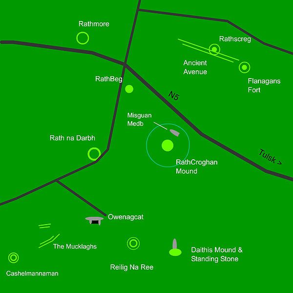 A map of the sites of Crúachán, Co. Roscommon
