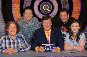 The QI panel for the episode concerned: L to R, Alan Davies, Jason Manford, Stephen Fry, Johnny Vegas, Aisling Bea