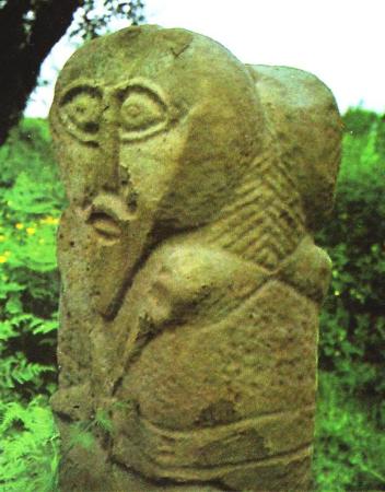 Two-headed stone figure from Boa island, Lough Erne.