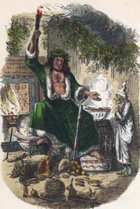 Illustration of "The Ghost of Christmas Present" from Dickens' "A Christmas Carol"