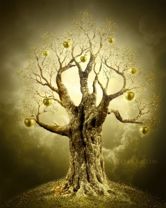 Illustration of a Golden Tree