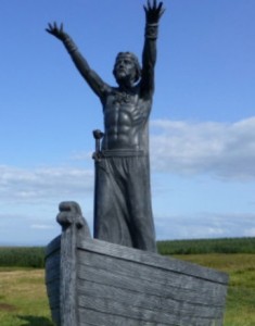 Sculpture of Manannan by John Sutton at Limavady