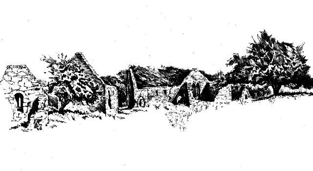 An early illustration of remains on Inis Clothrann An early illustration of remains on Inis Clothrann